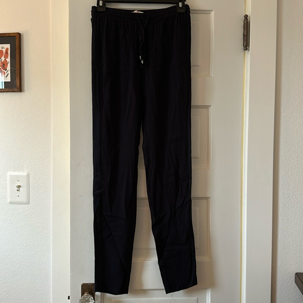 Navy blue, Rebecca Taylor, silk tuxedo, joggers